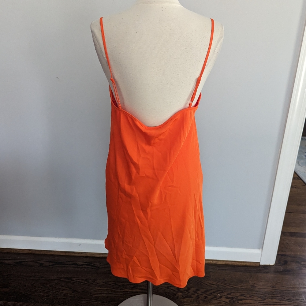 NEW Women's A NEW Day Orange Silky Spaghetti Strap Dress Large - Picture 3 of 5